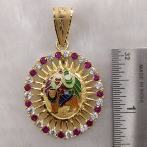 916 gold fancy chamunda maa minakari Pendant For Weman