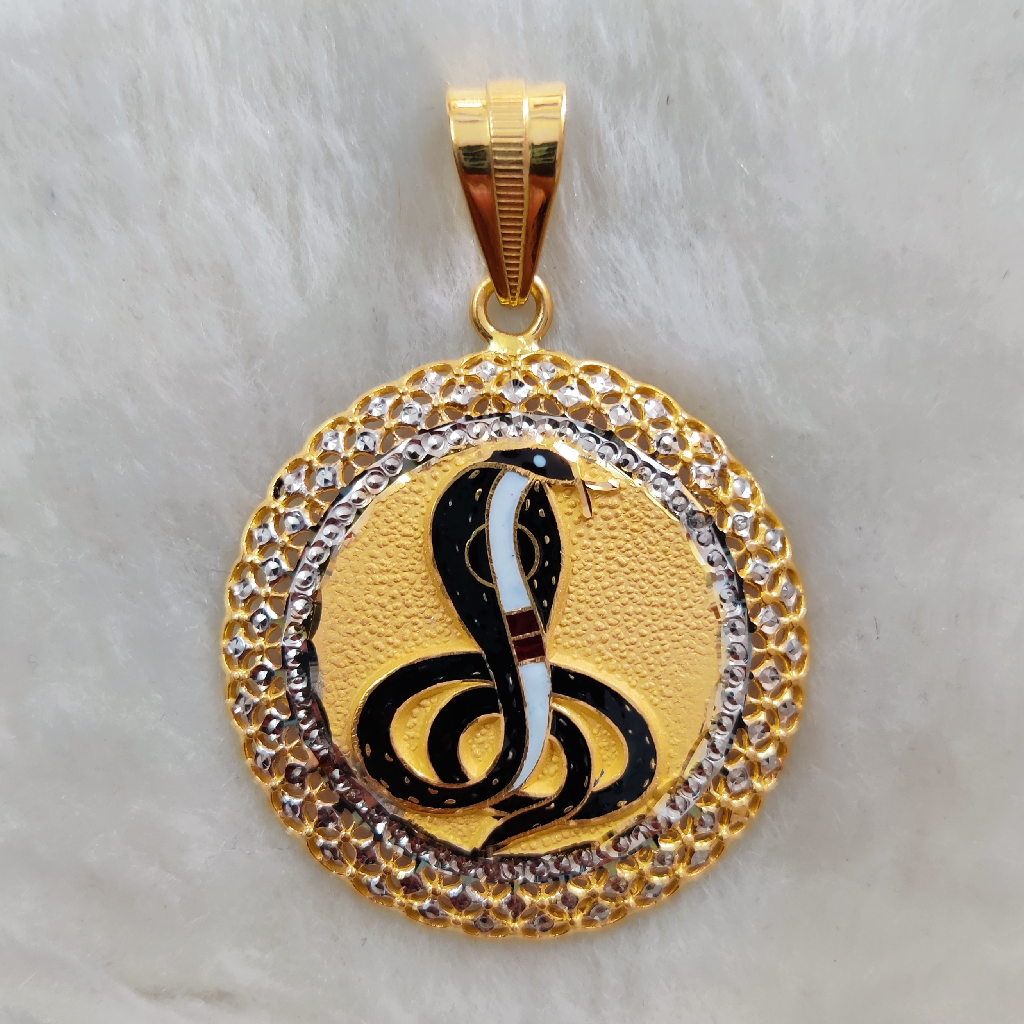 916 gold round shape goga maharaj pendant