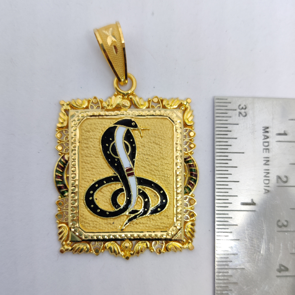 916 gold square gent's goga maharaj pendant - Image 2
