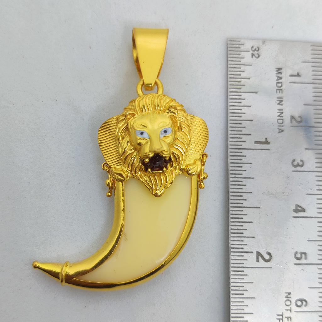 916 gold Lion pattern nail pendant - Image 2