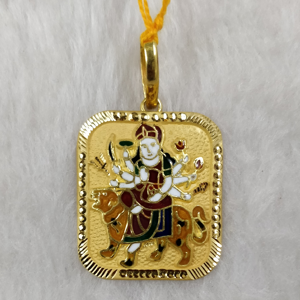 916 gold ambaji maa minakari pendant