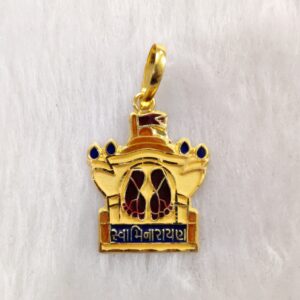 916 gold aksharderi meenakari pendant