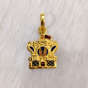 22k gold aksharderi minakari pendant