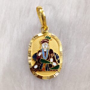 916 Gold Gent's Ghanshyam Maharaj Minakari Pendant