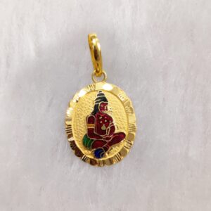 916 Gold Gent's Hanumanji Minakari Pendant