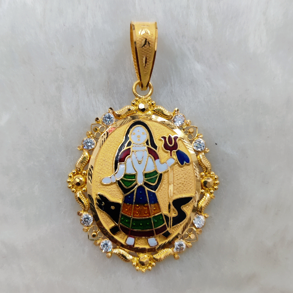 916 gold fancy gent's khodiyar maa pendant