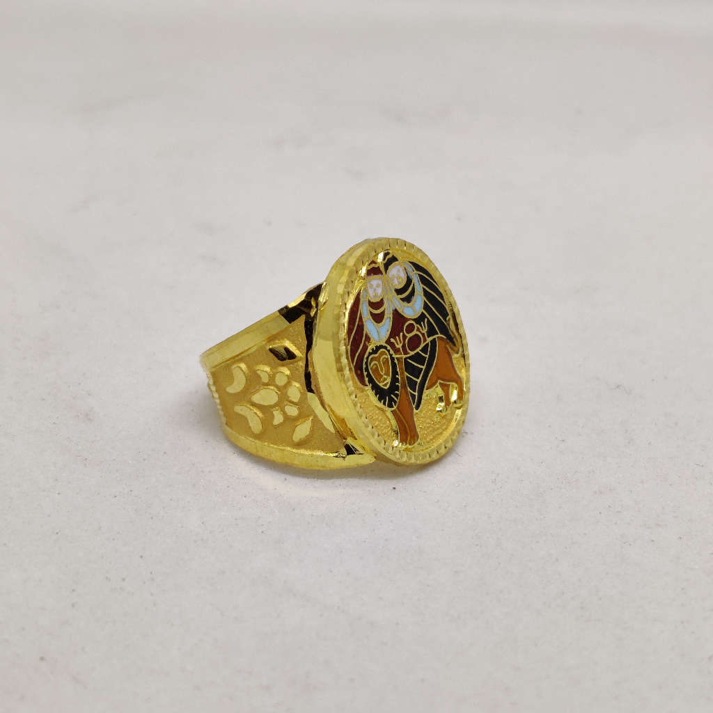 916 Gold Gent's Chamunda Maa Ring - Image 3
