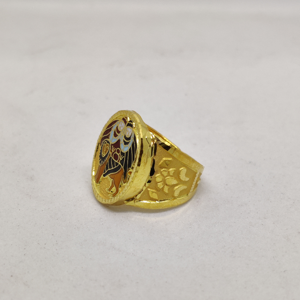 916 Gold Gent's Chamunda Maa Ring - Image 2