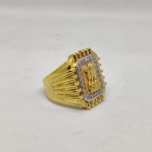 916 Gold Fancy Gent's Ashok Stambh Ring