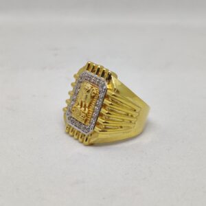 916 Gold Fancy Gent's Ashok Stambh Ring
