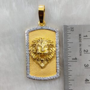 916 Gold Fancy Gent's Lion Face Pandal