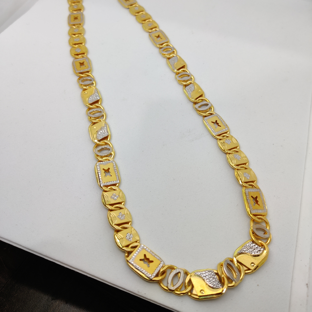 916 Gold Fancy Gent's Solid Style Chain - Image 4
