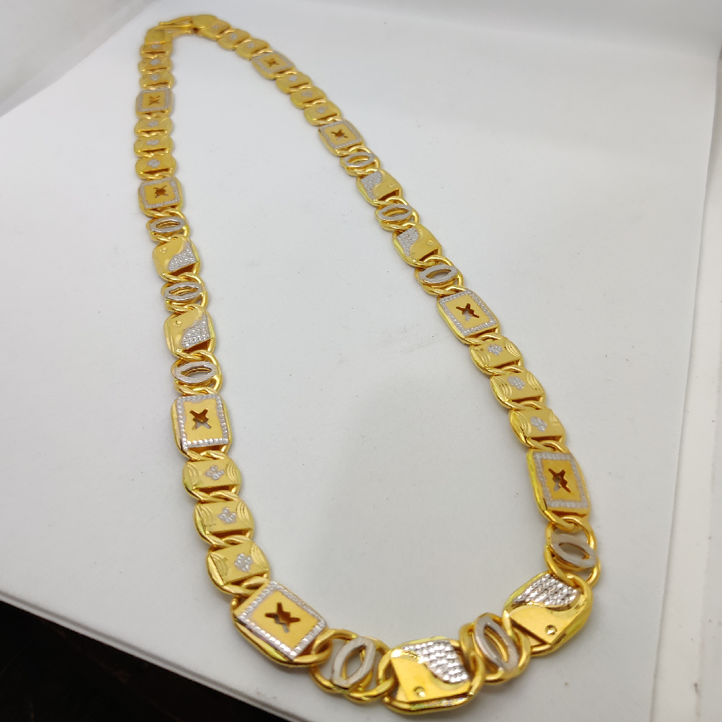 916 Gold Fancy Gent's Solid Style Chain - Image 3