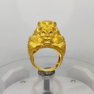 916 Gold Fancy Gent's Lion Face Ring