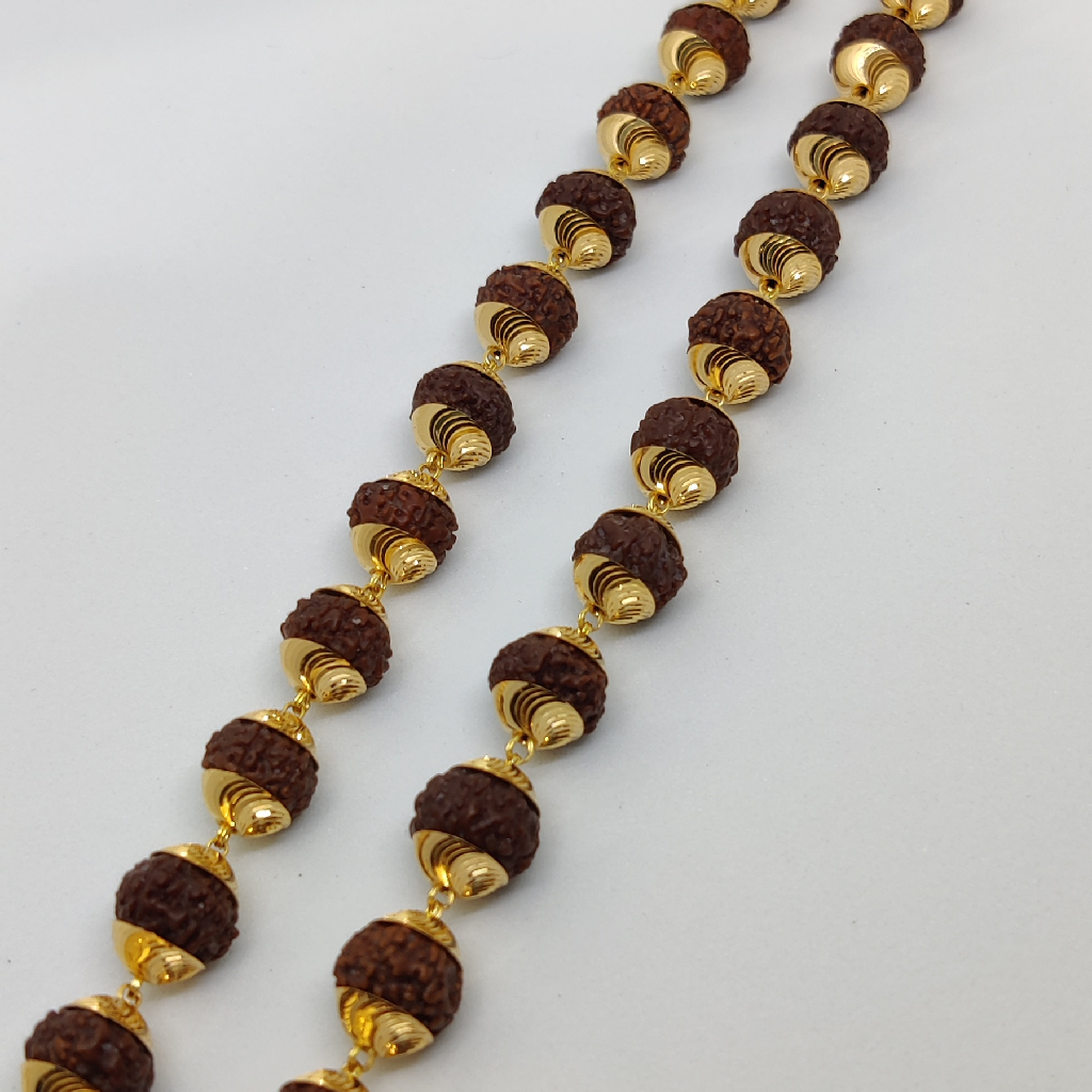 916 Gold Fancy Gent's Rudraksh Mala - Image 2