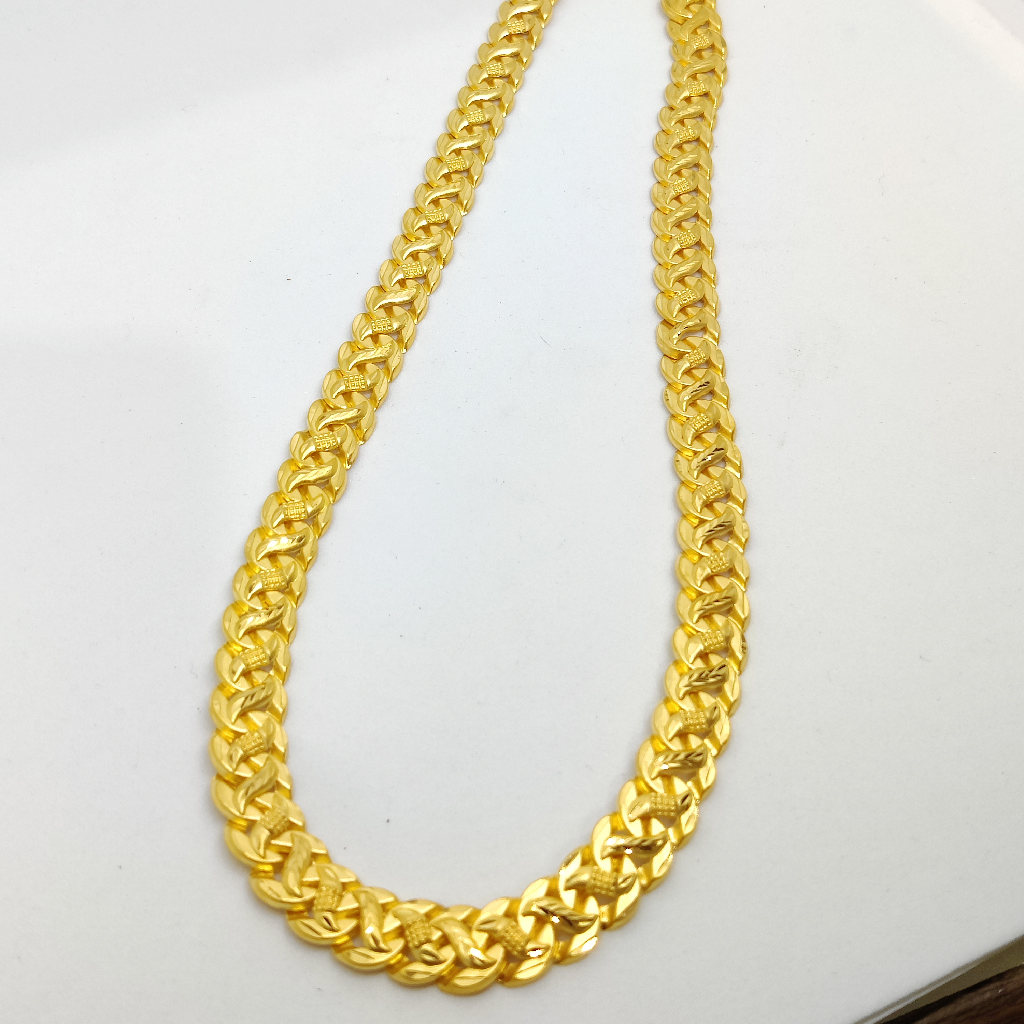 916 Gold Fancy Gent's Singapuri Chain - Image 2