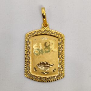 916 gold fancy gent's god named pendant