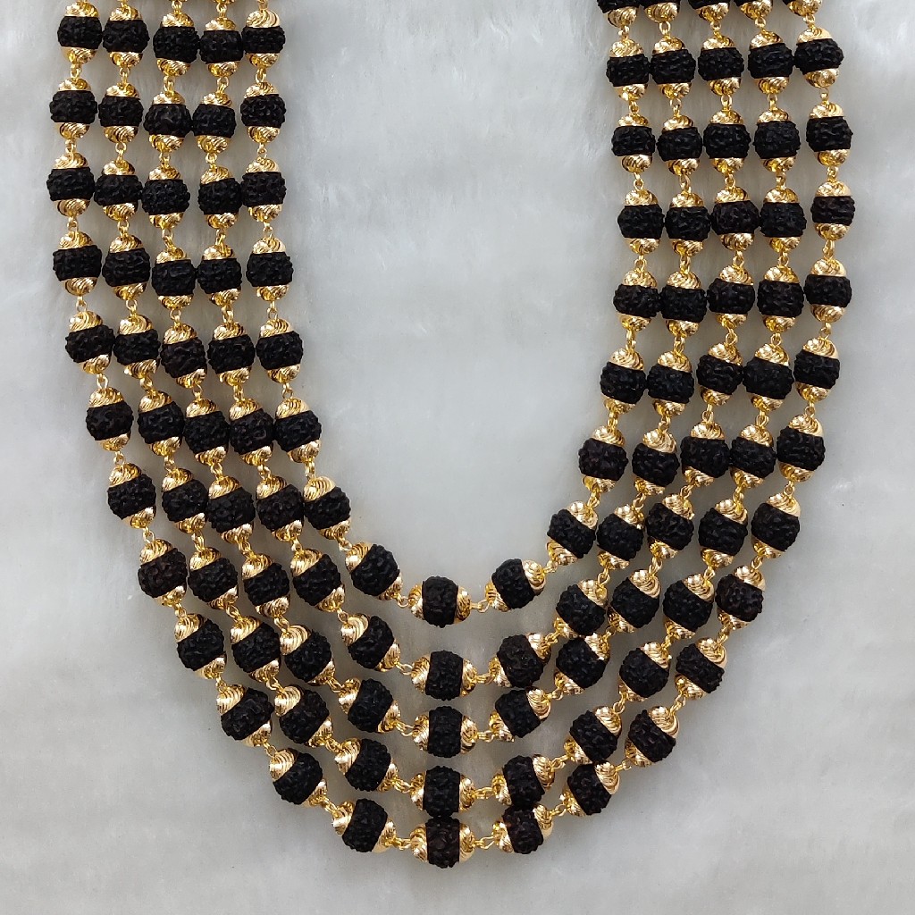 916 Gold Fancy Gent's Rudraksh Mala - Image 2