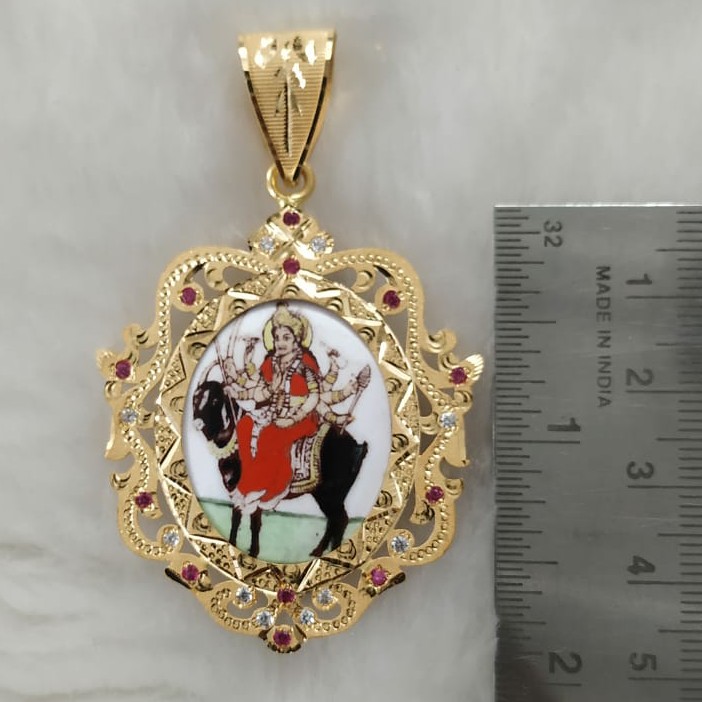 916 Gold Fancy Gent's Meladi Maa Photo Frame Pandal - Image 2