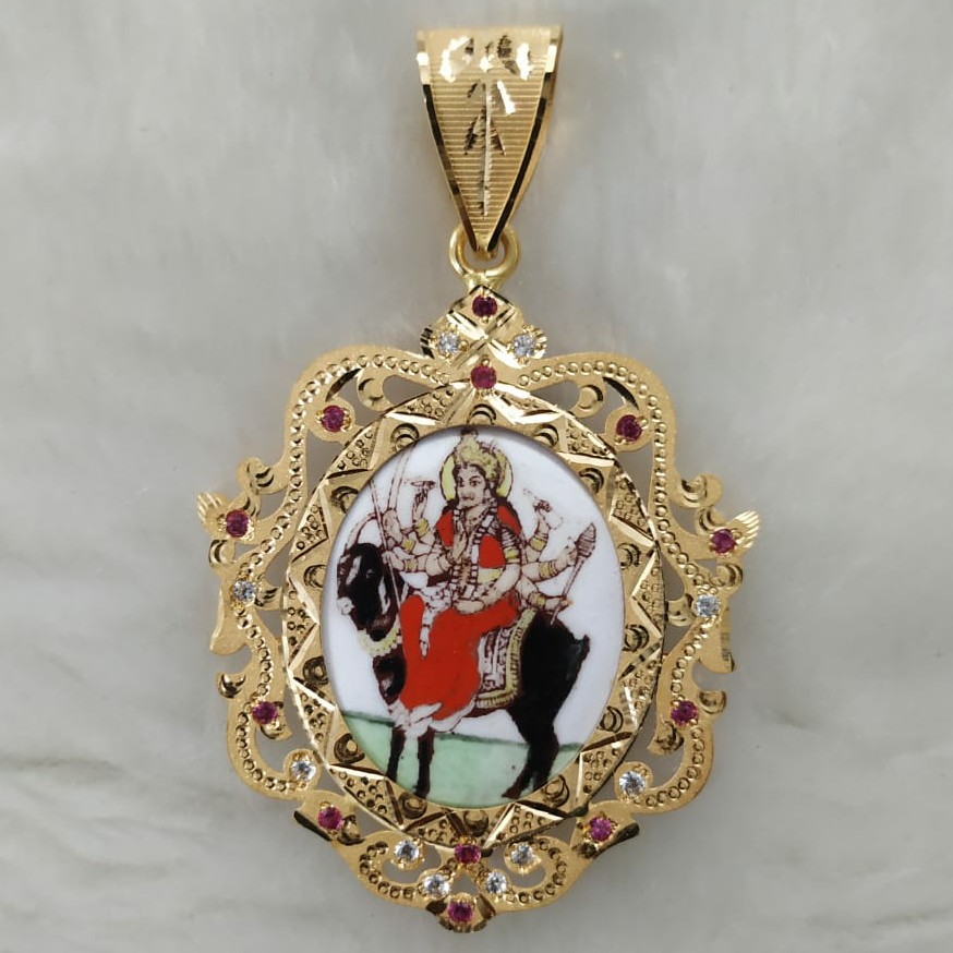 916 Gold Fancy Gent's Meladi Maa Photo Frame Pandal