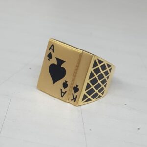 916 Gold Fancy Gent's Tash Ring
