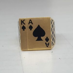 916 Gold Fancy Gent's Tash Ring