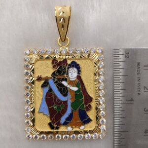 916 gold fancy gent's radha-krishnan pendant