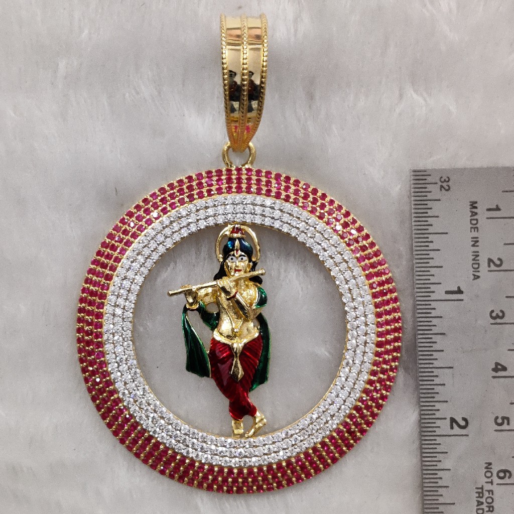 916 gold fancy gent's shree krishna pendant - Image 3