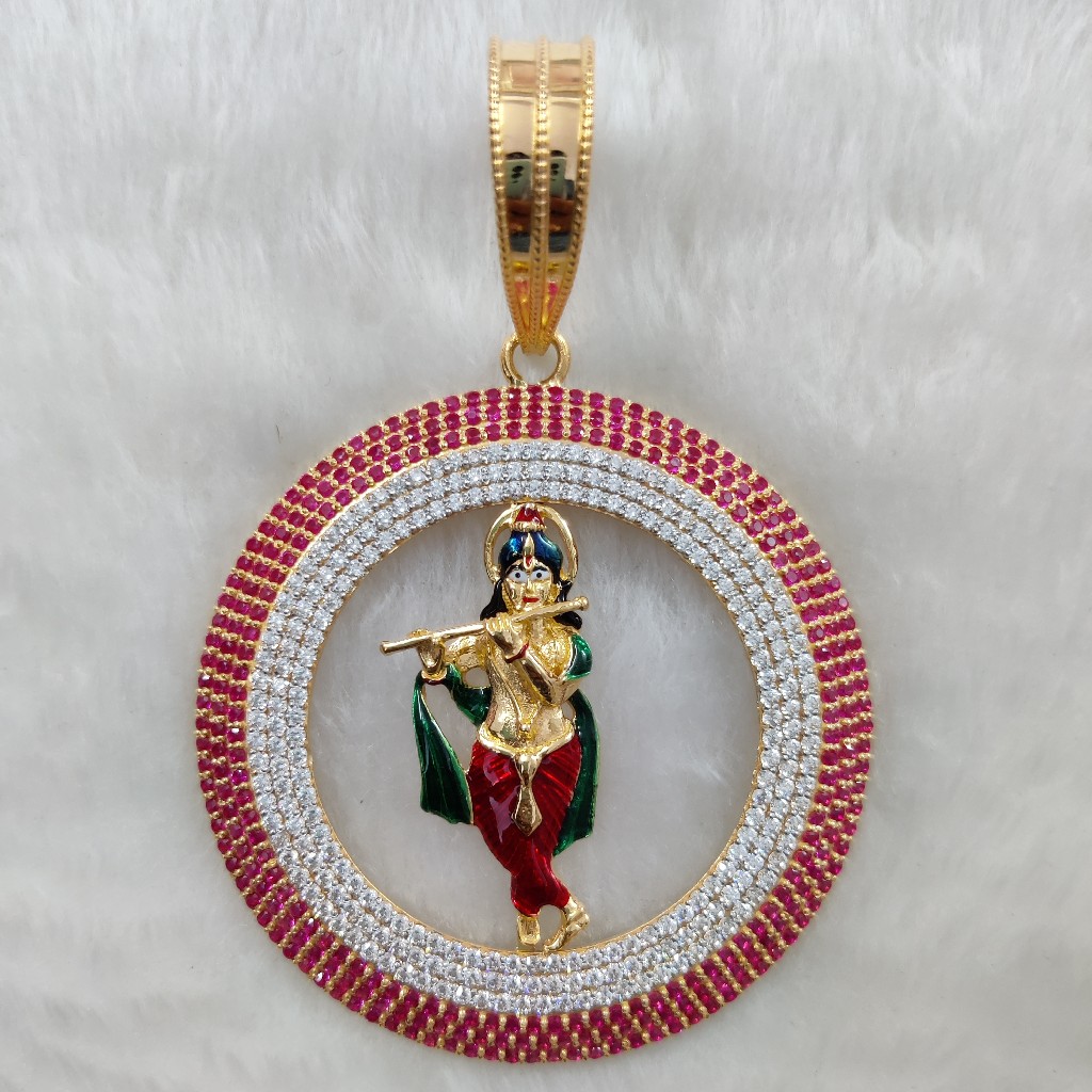 916 gold fancy gent's shree krishna pendant - Image 2