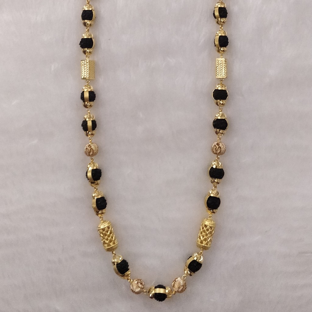 916 Gold Fancy Gent's Rudraksh Mala - Image 2