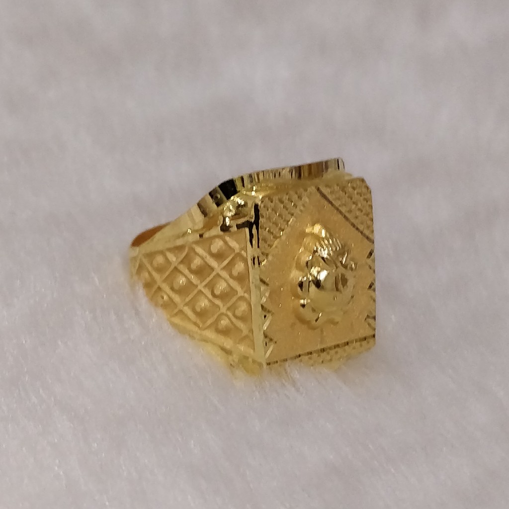 916 Gold Fancy Gent's Ganapati Ring - Image 3