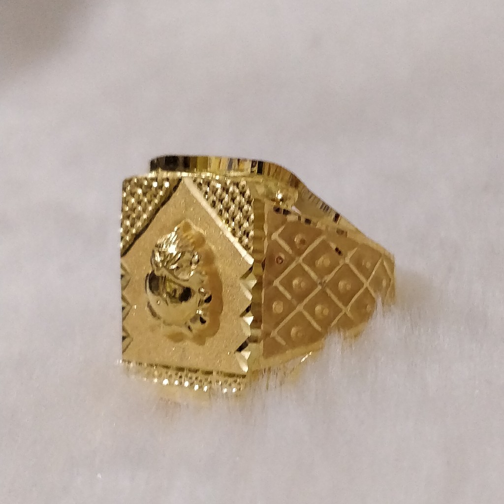 916 Gold Fancy Gent's Ganapati Ring - Image 2