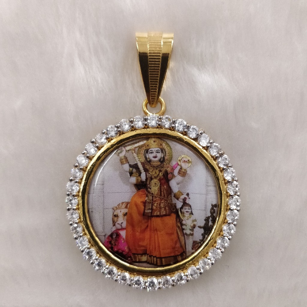916 Gold Fancy Gent's Photo Frame Pendant