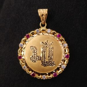 916 Gold Fancy Gent's Maa Named Pendant
