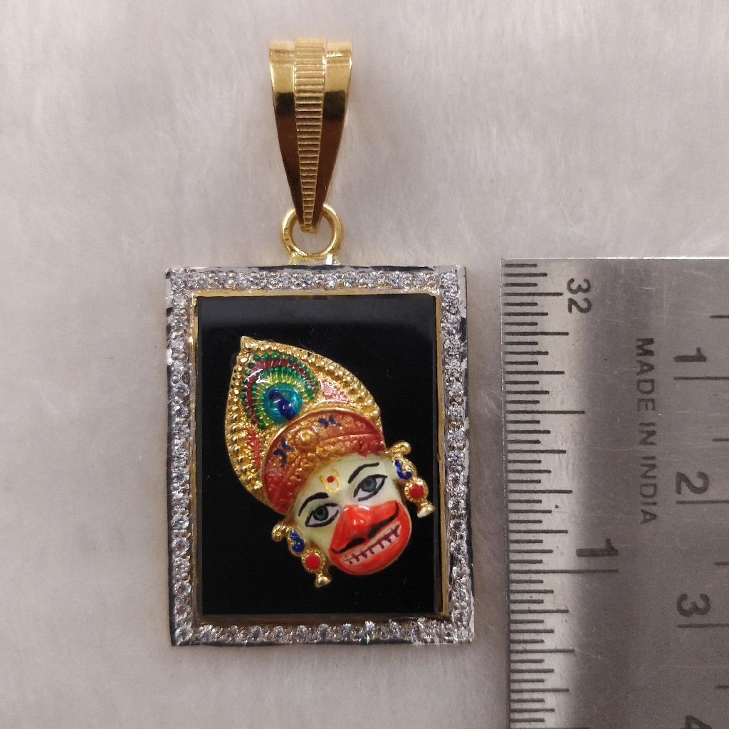 916 Gold Fancy Gent's Kastbhanjan Dev Face Pendant - Image 2
