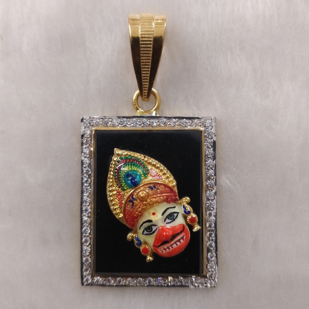 916 Gold Fancy Gent's Kastbhanjan Dev Face Pendant