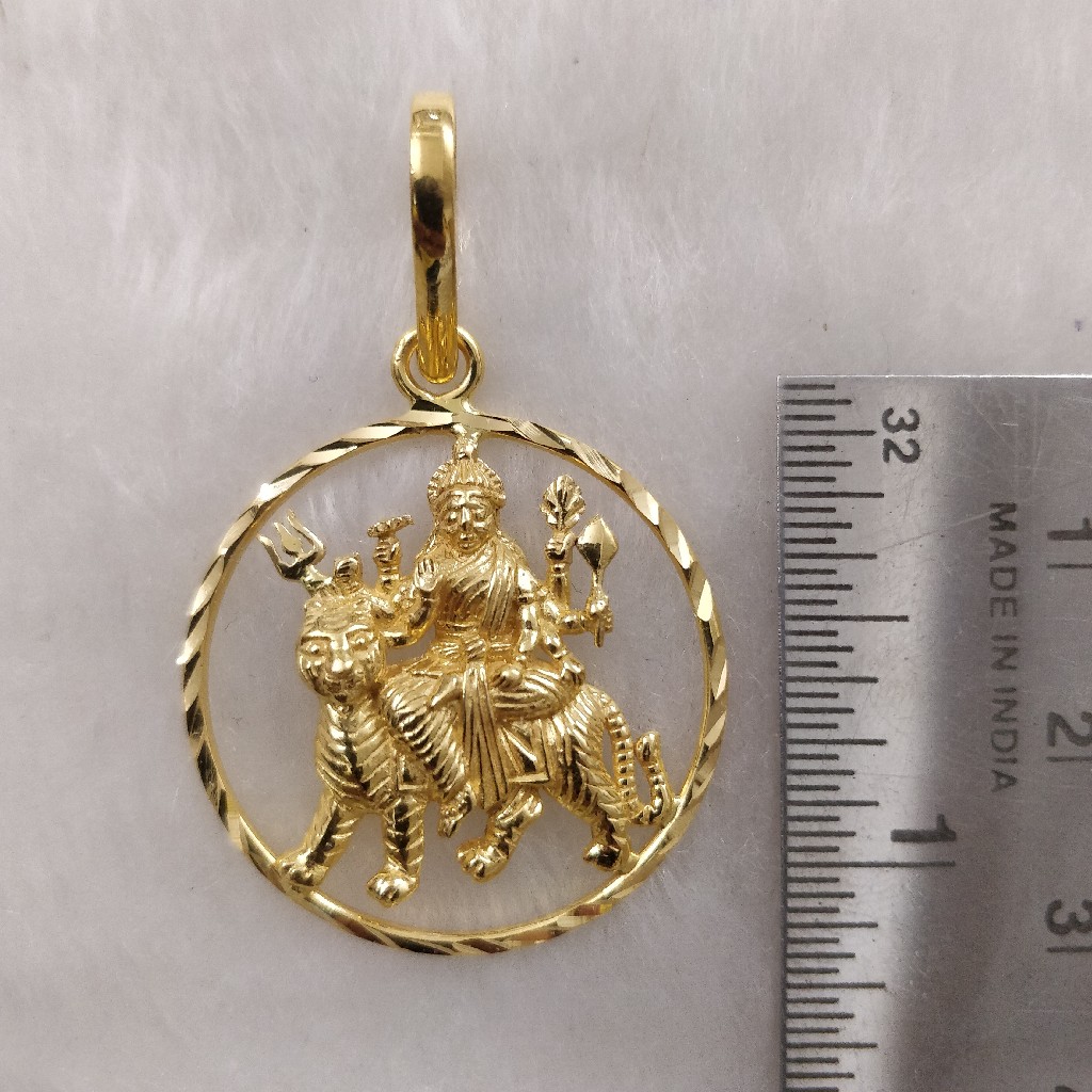 916 Gold Fancy Gent's Ambaji Maa Pendant - Image 2