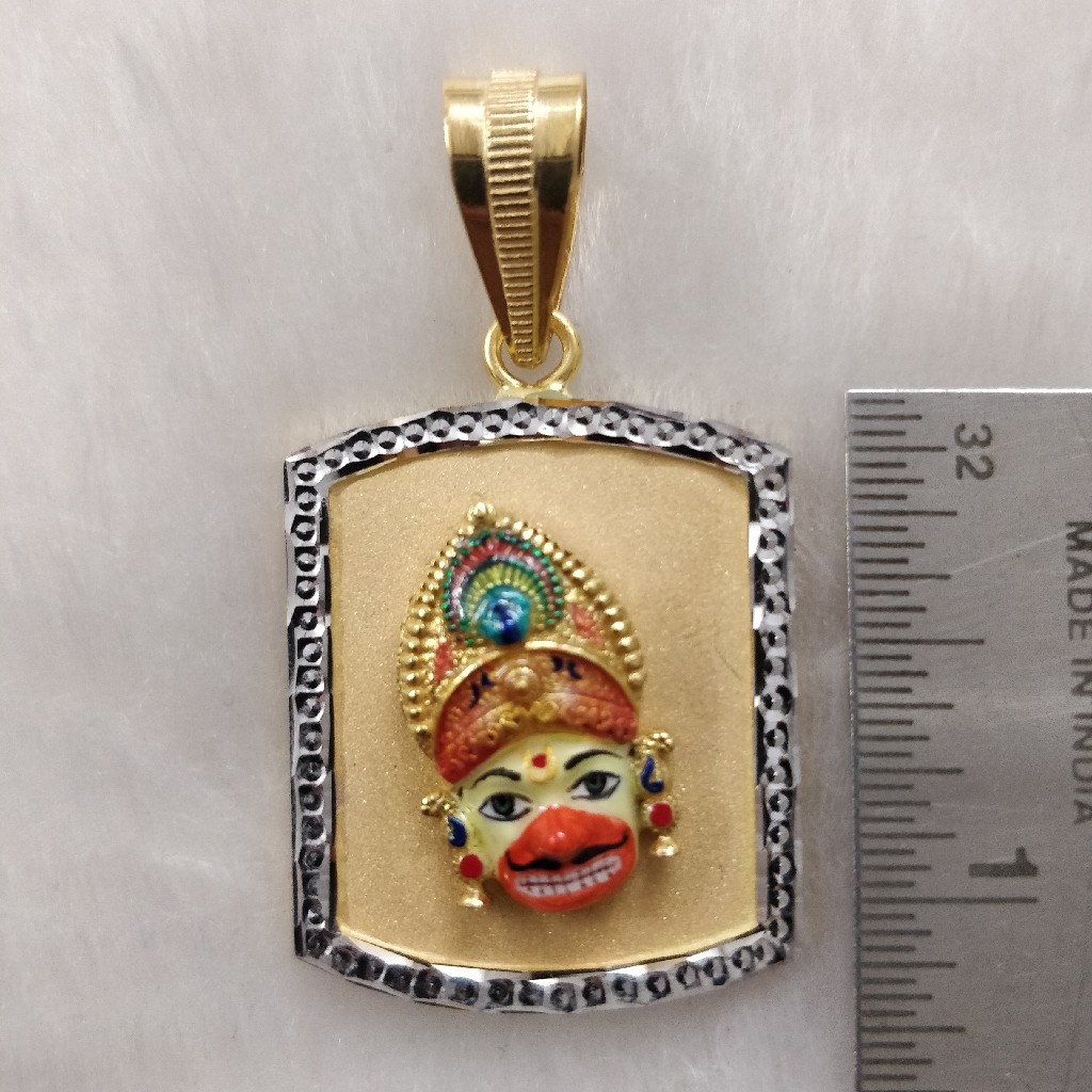 916 Gold Fancy Gent's Kastbhanjan Face Pendant - Image 2