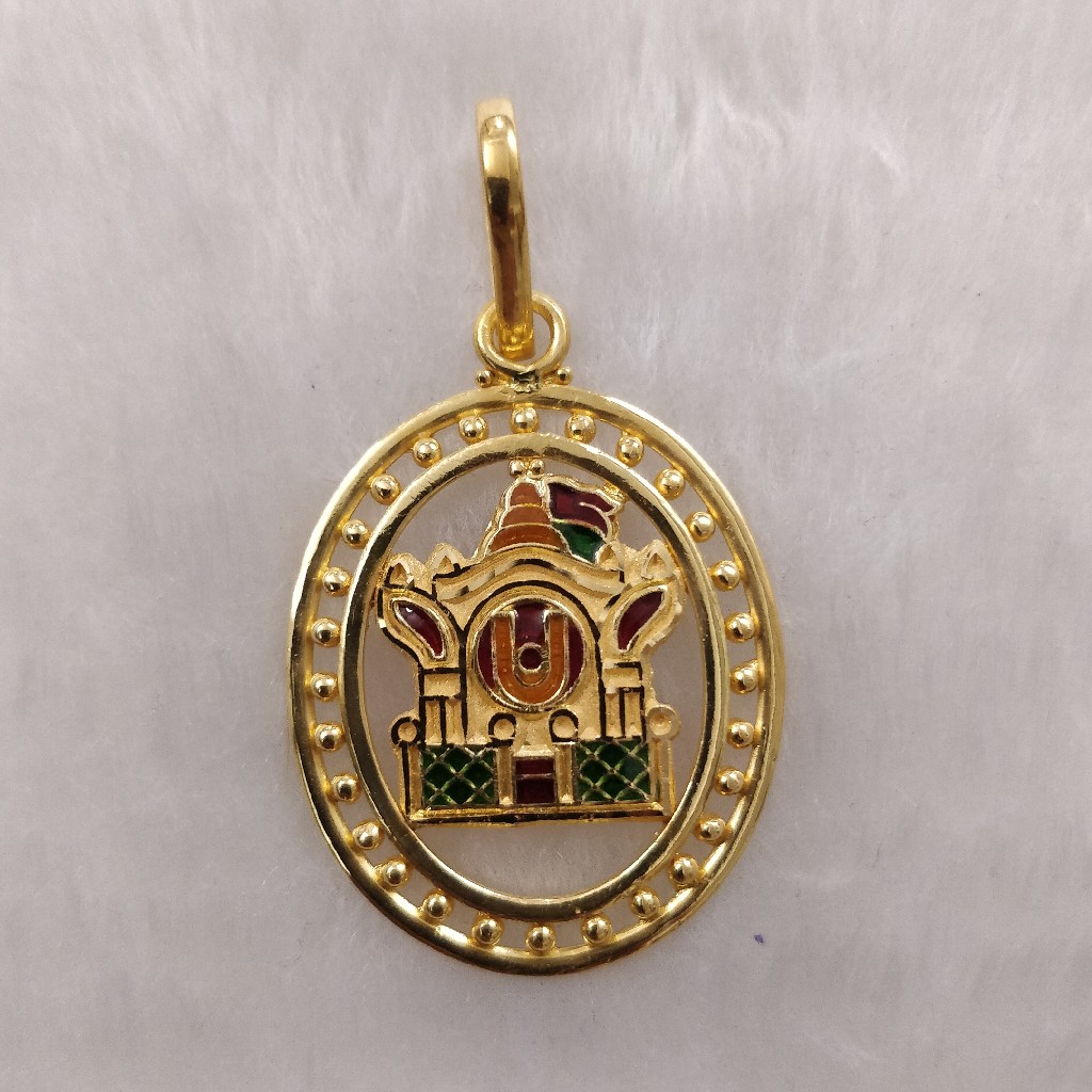916 Gold Fancy Aksharderi Pendant - Image 2