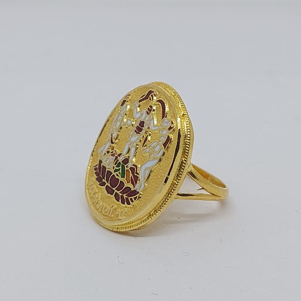 916 gold fancy gent's fuljogani ring - Image 2