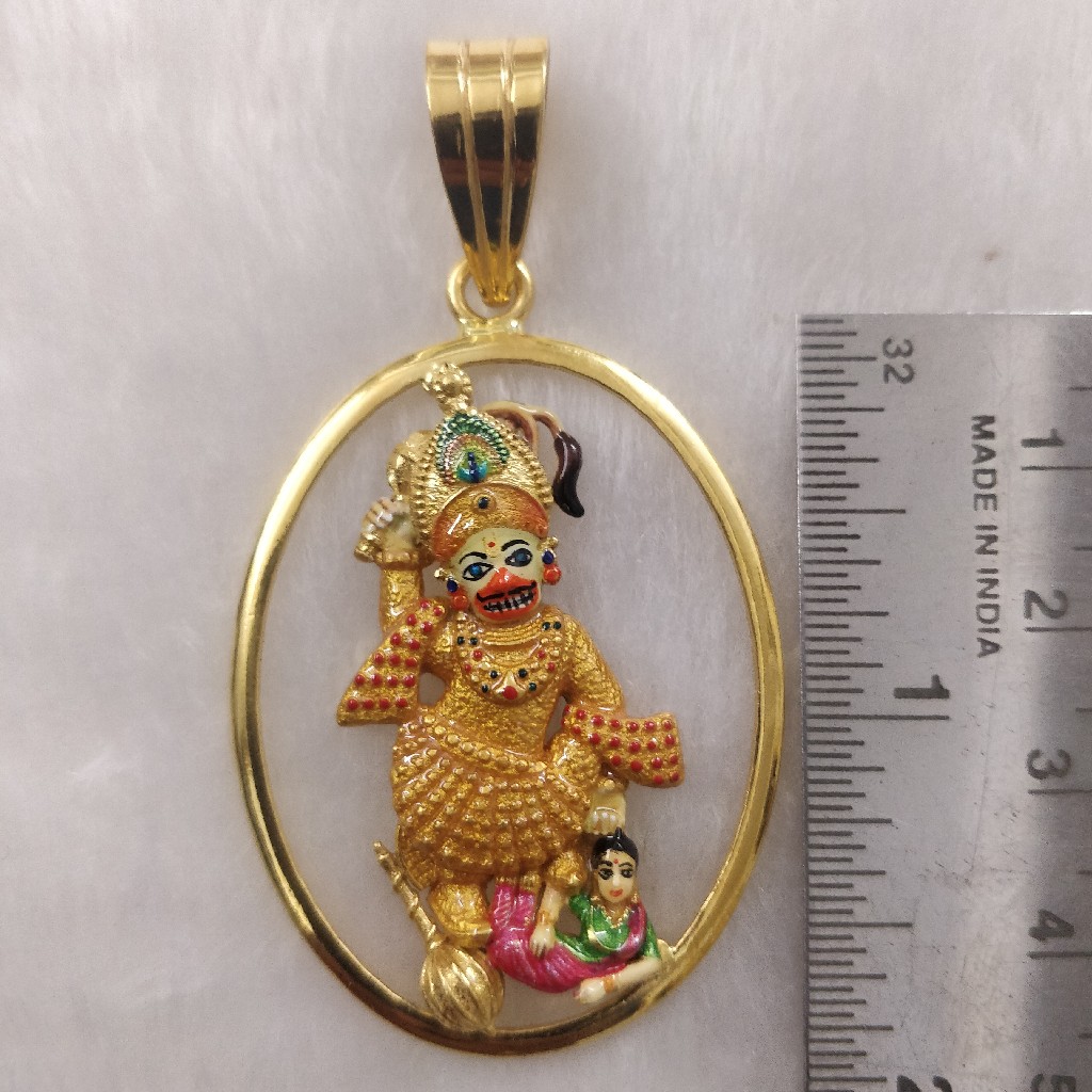 916 Gold Fancy Gent's Kastbhanjan Dev Pendant - Image 2