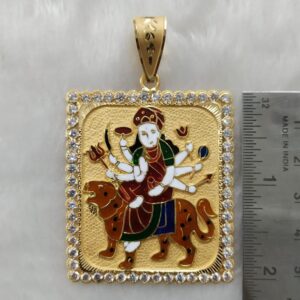 916 Gold Fancy Gent's Ambaji Maa Minakari Pendant