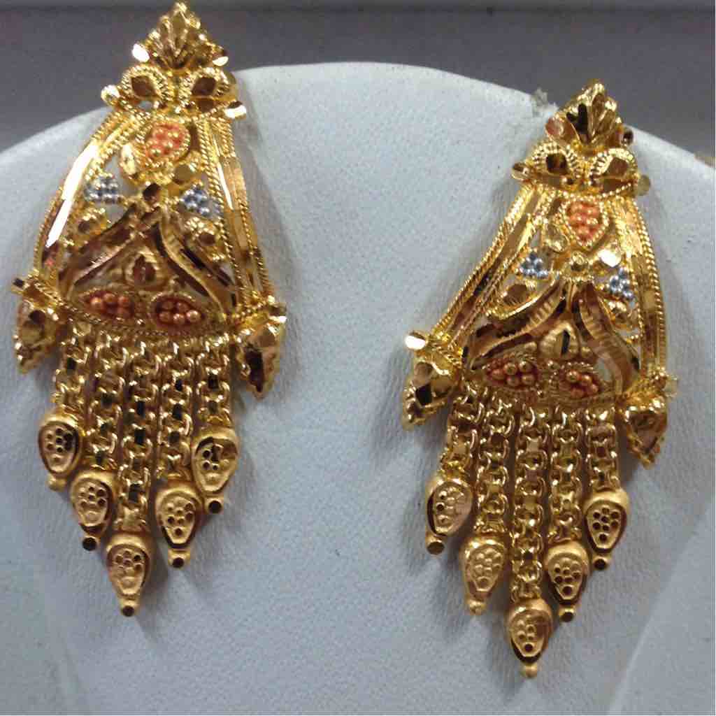 916 Yellow Gold Studs Ladies Earring