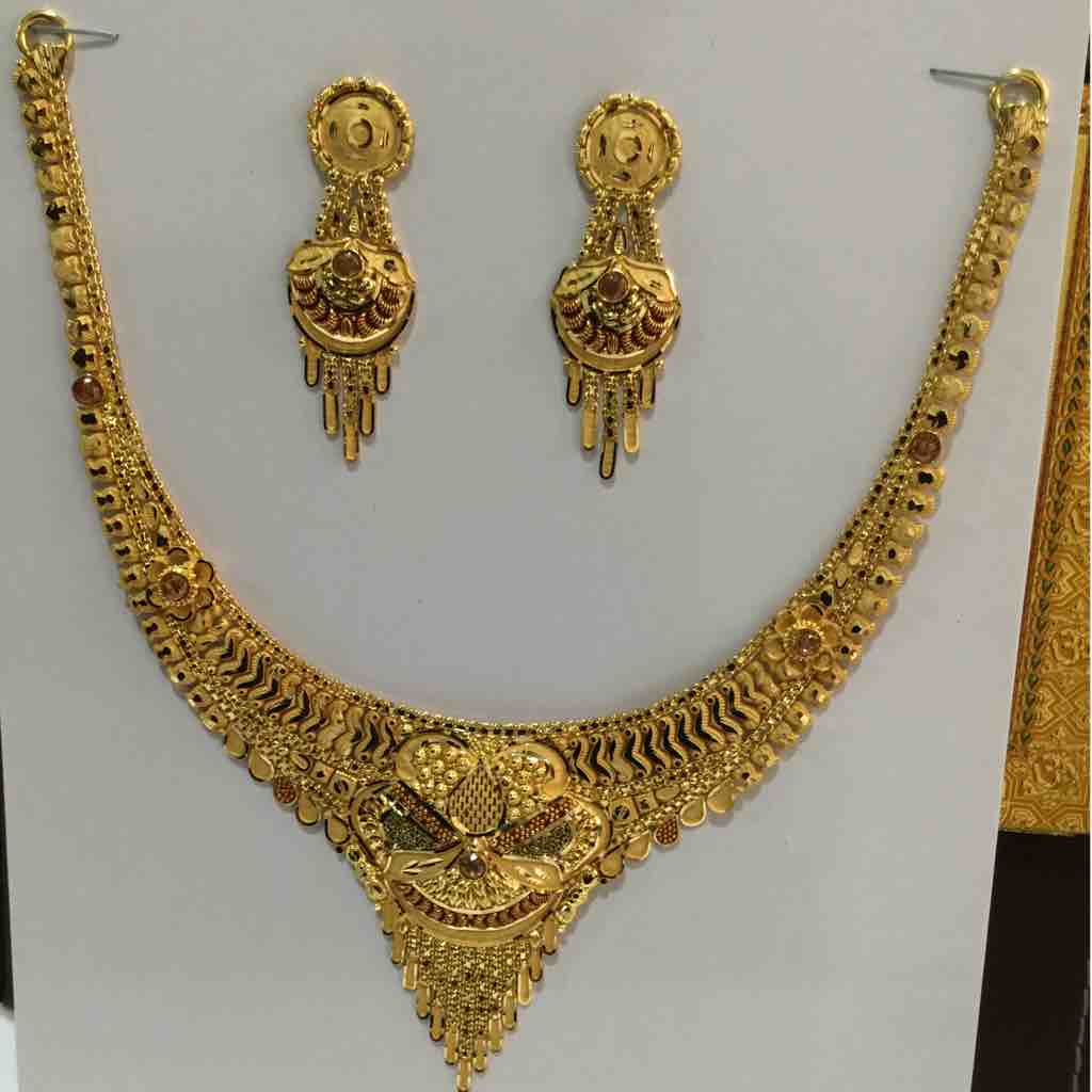 22K/916 Gold modern necklace set (w.4.25)