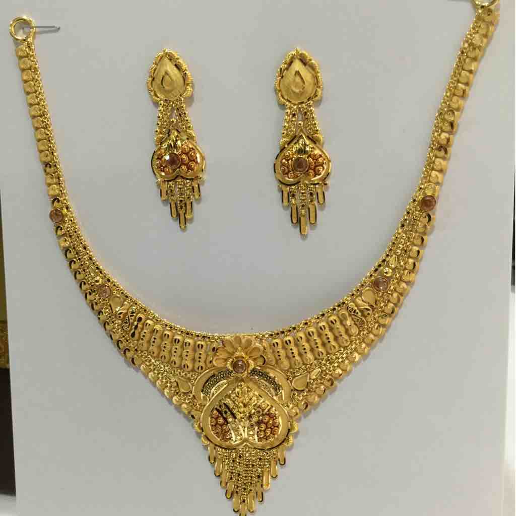 22K/916 Gold designer necklace set (w.4.25)