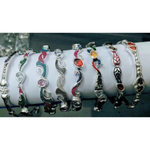 Silver Ladies Jadtar Antique Attractive Stone Bangle