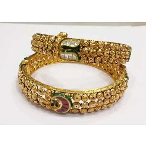22K Gold Ladies Indian Fancy Bangle Yellow