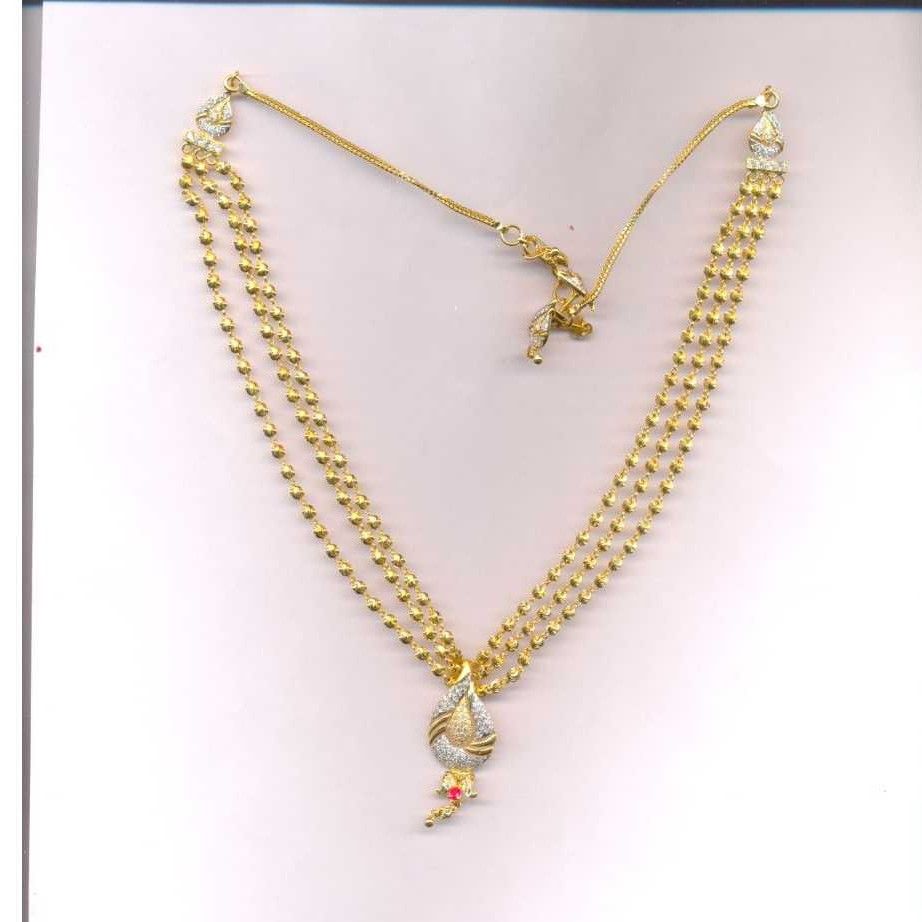 22KT Gold Ladies Fancy Indian Vertical Necklace Set