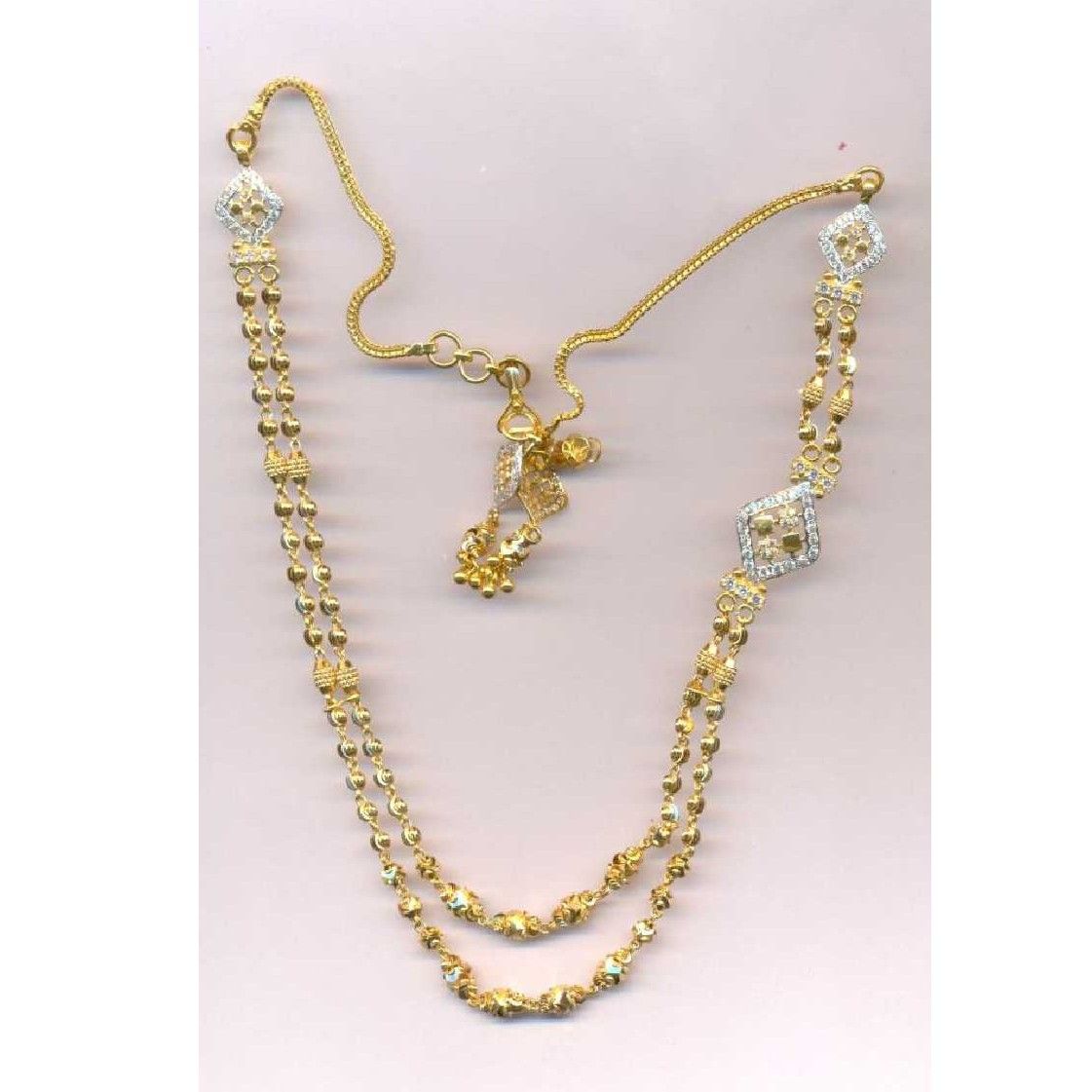22KT Vertical Gold Ladies Necklace Set