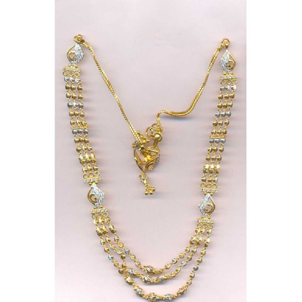 22KT Gold Ladies Vertical Necklace Set